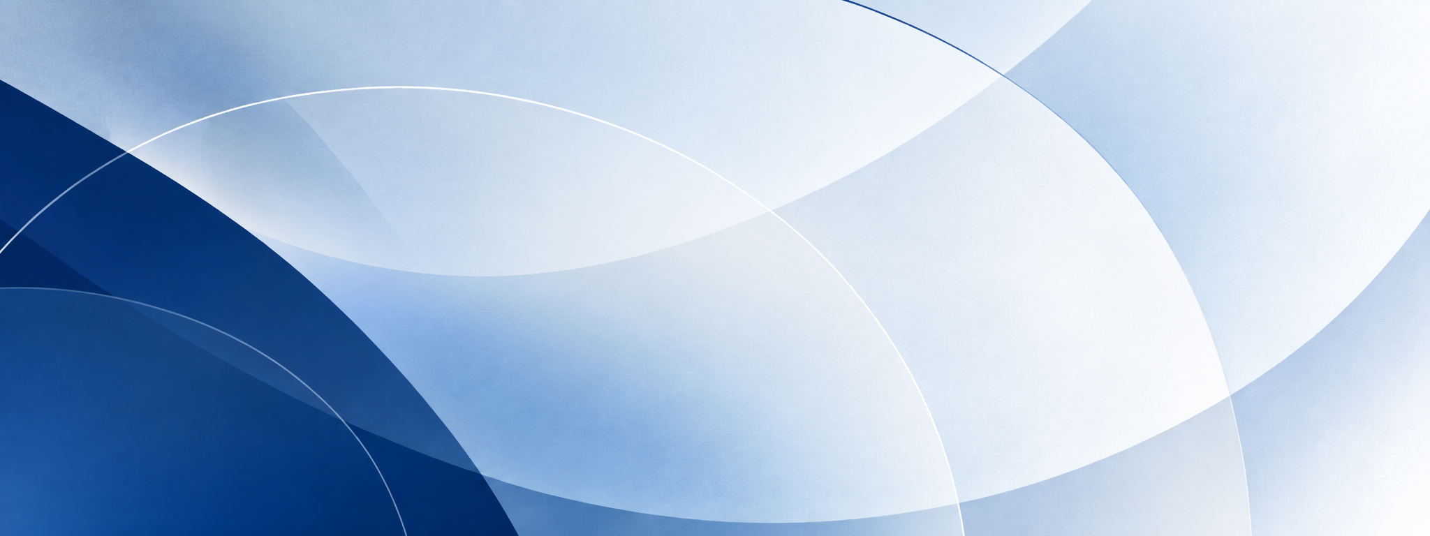 Abstract banner in shades of navy, blue, and white with overlapping, fluid forms.